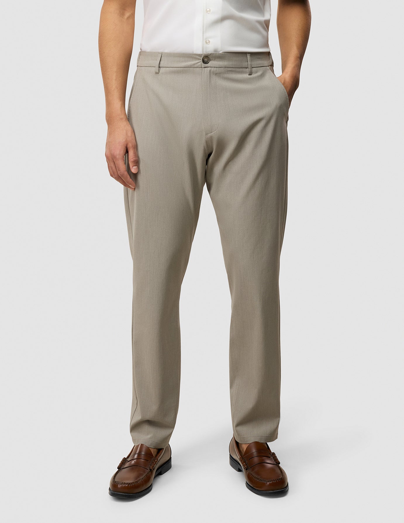 Tech Linen Elastic Pants Raw Beige